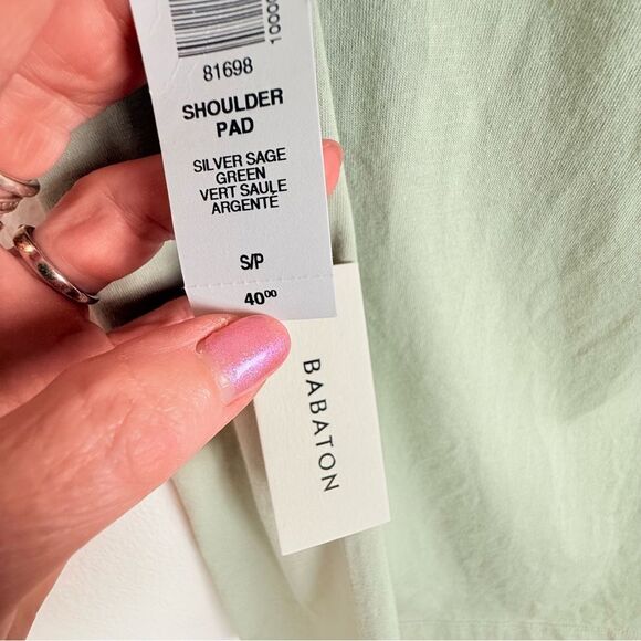 ARITZIA BABATON Shoulder Pad Tee Shirt 100% Cotton NWT Sleeveless Top - Picture 7 of 16